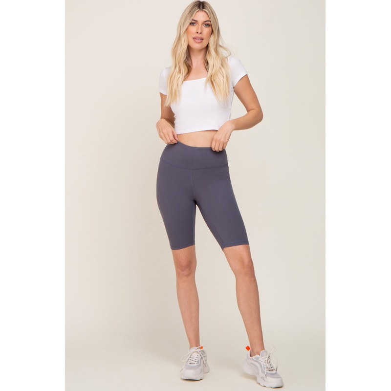 Charcoal High Waist Bike Shorts