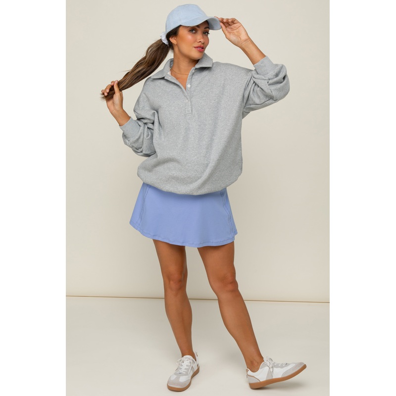 Periwinkle Back Pleat Maternity Skort