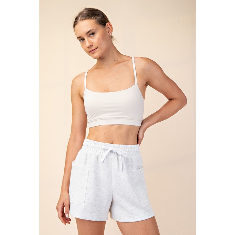 Heather Grey Patch Pocket Shorts