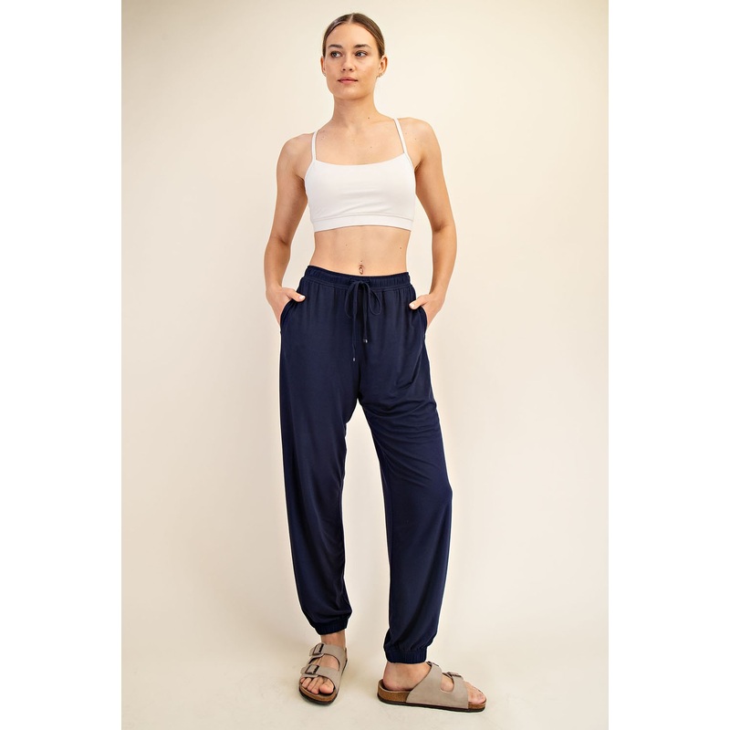 Navy Drawstring Jogger Pants