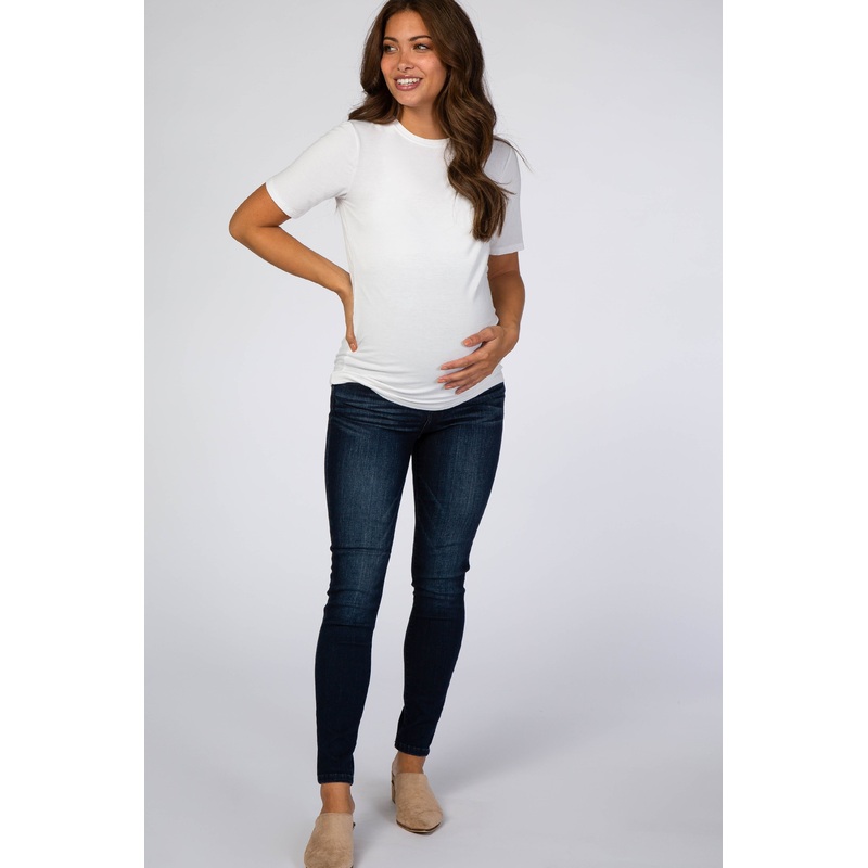 Navy Blue Skinny Maternity Jeans