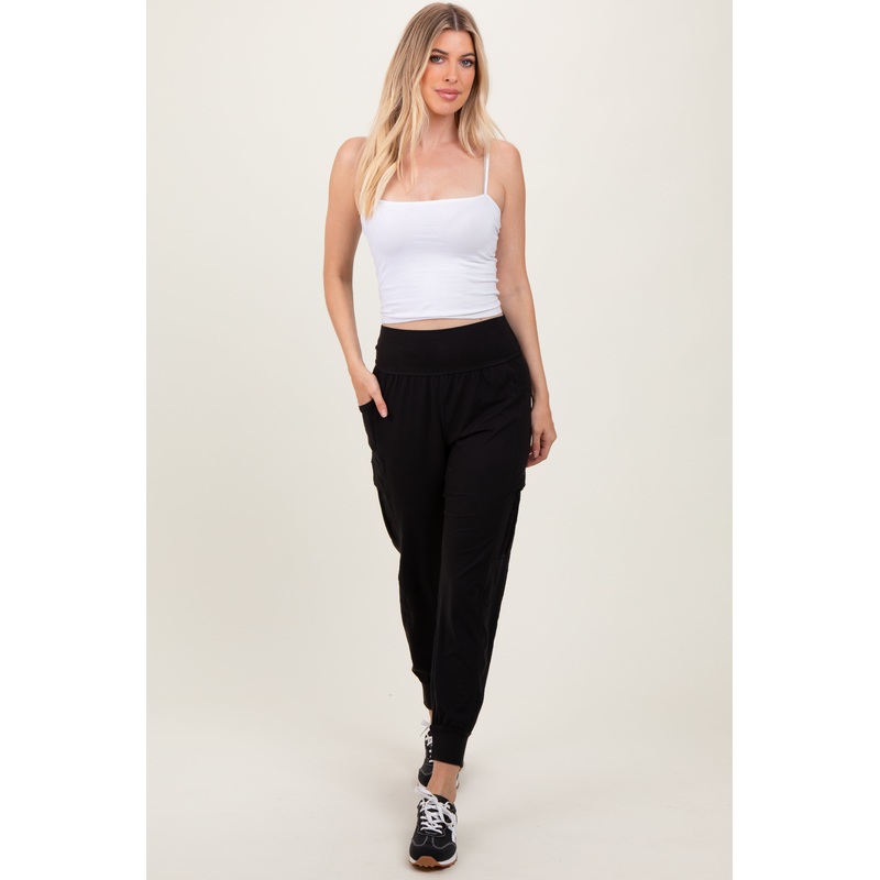 Black Cargo Pocket Jogger Pants