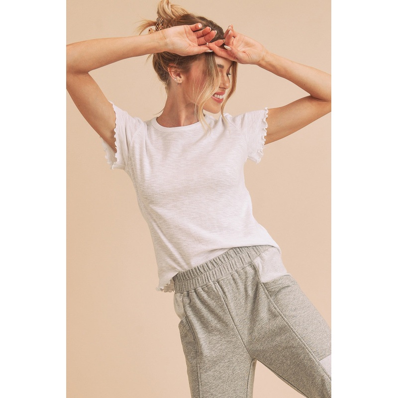 White Lettuce Trim Top