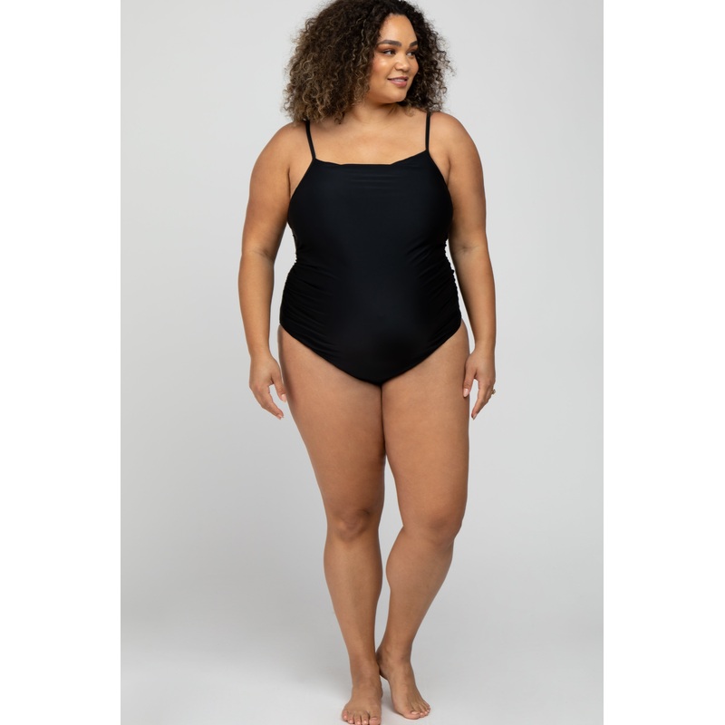 Black One-Piece Maternity Plus Swimsuit