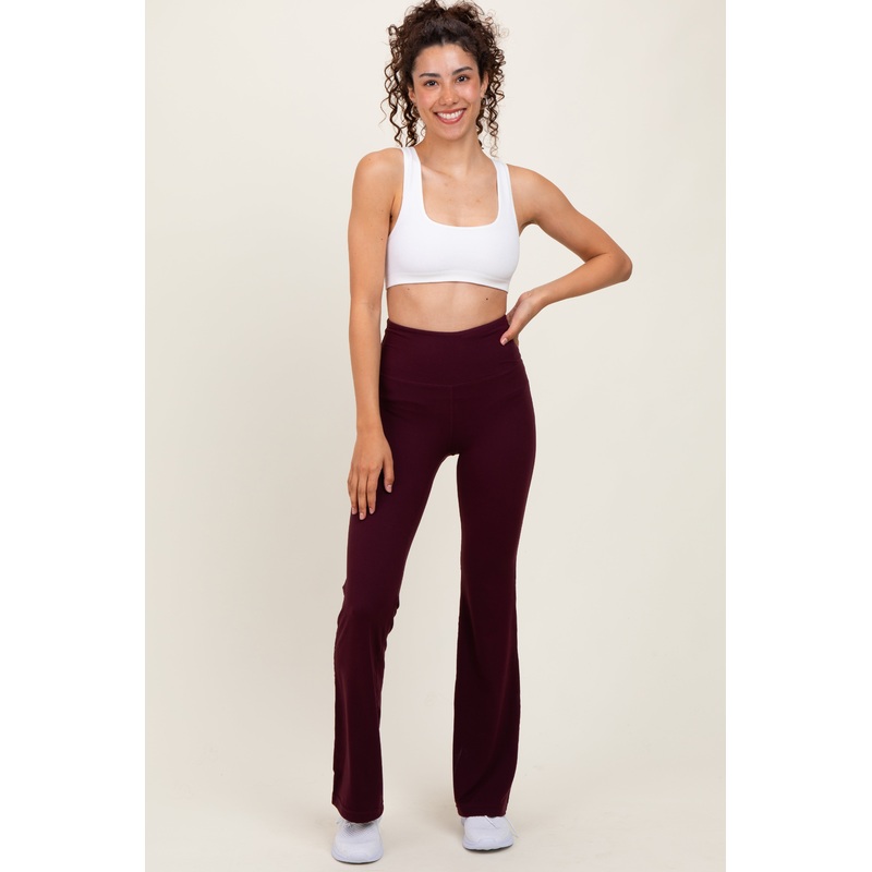 Burgundy Flared Leggings