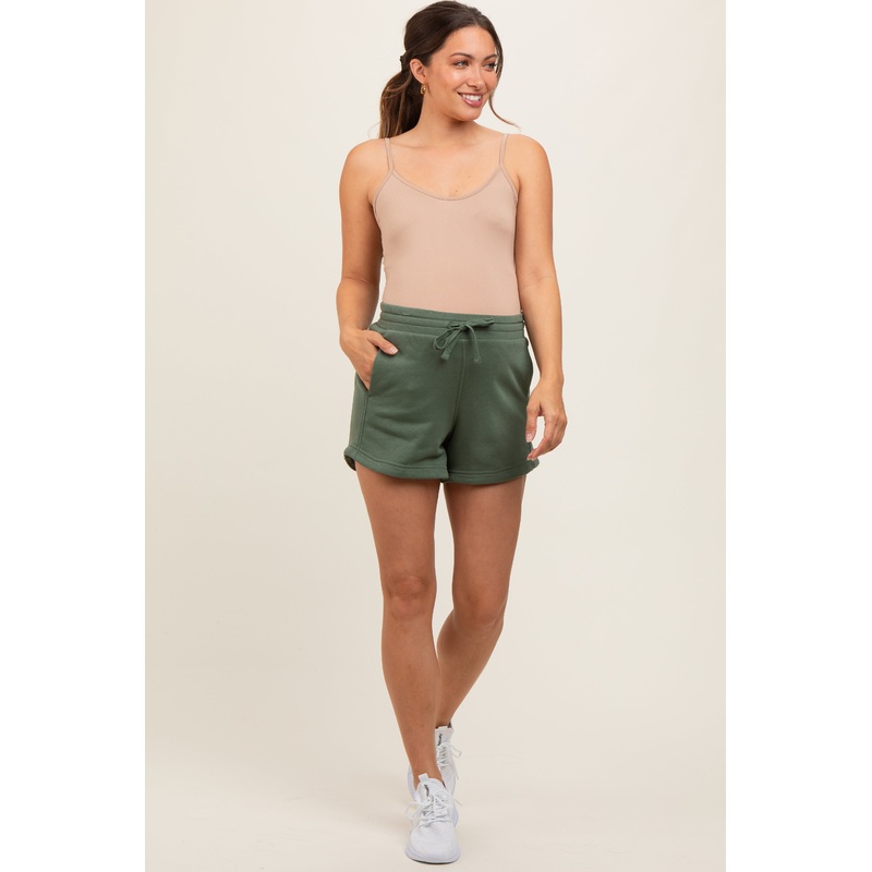 Olive Terry Maternity Shorts
