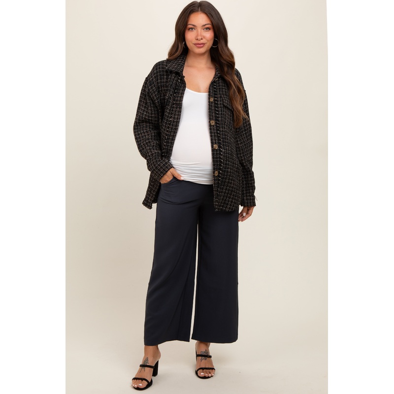 Charcoal Maternity Wide Leg Pants