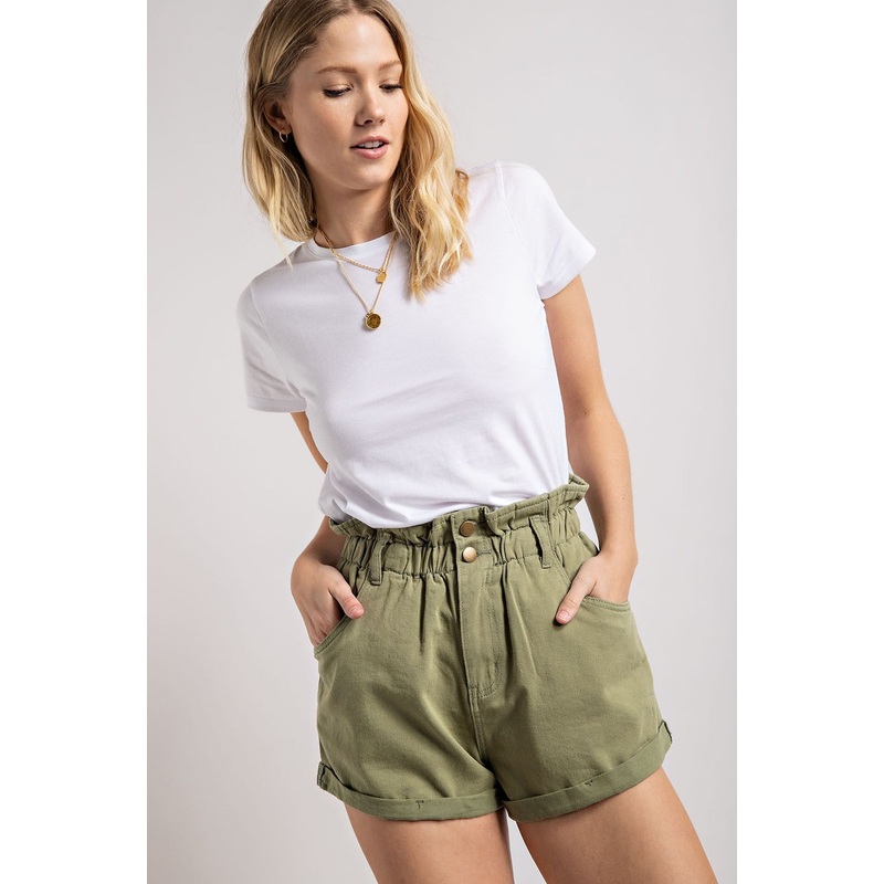 Sage Cotton Shorts
