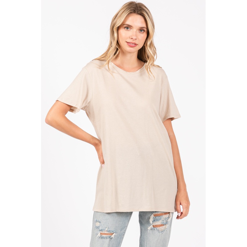 Beige Basic Tee
