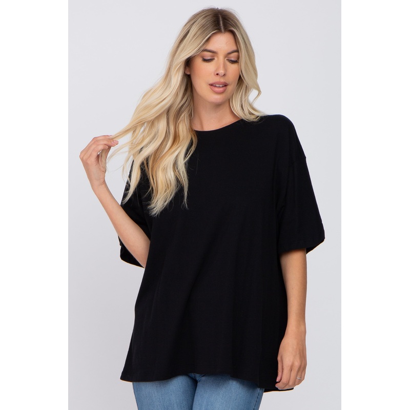 Black Basic Oversized Tee