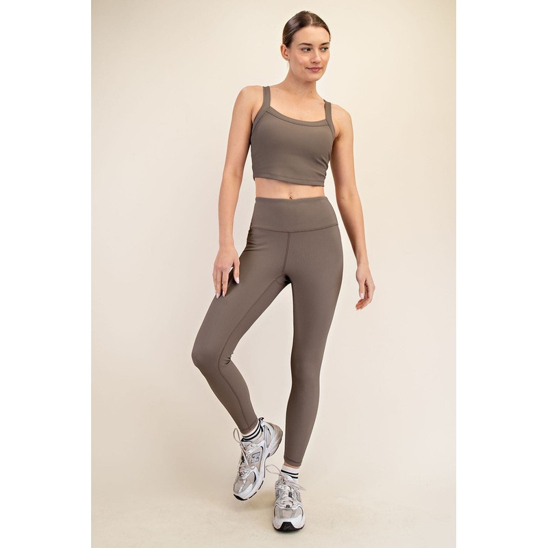 Mocha Ribbed Leggings