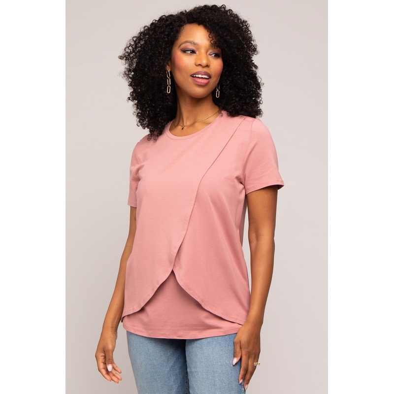 Mauve Bravado Designs Short Sleeve Nursing Top