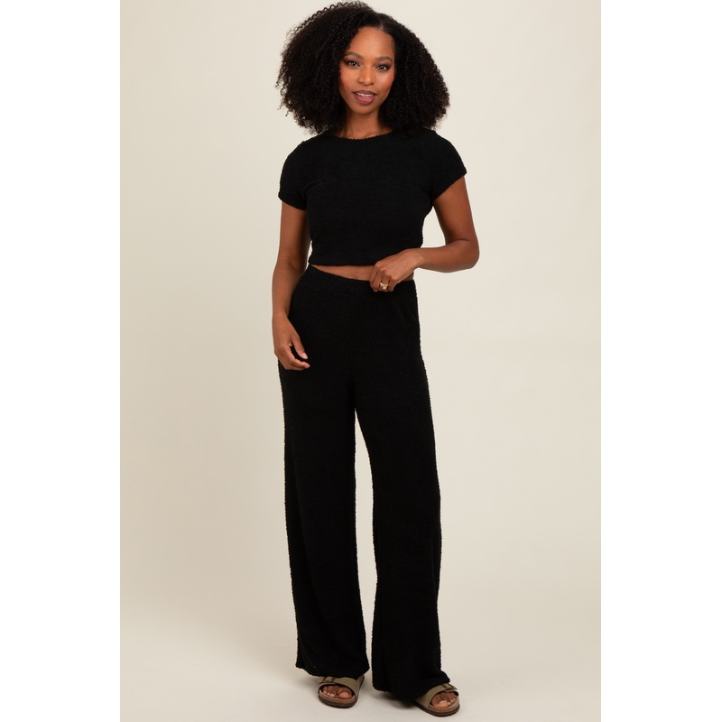 Black Short Sleeve Pant Lounge Set