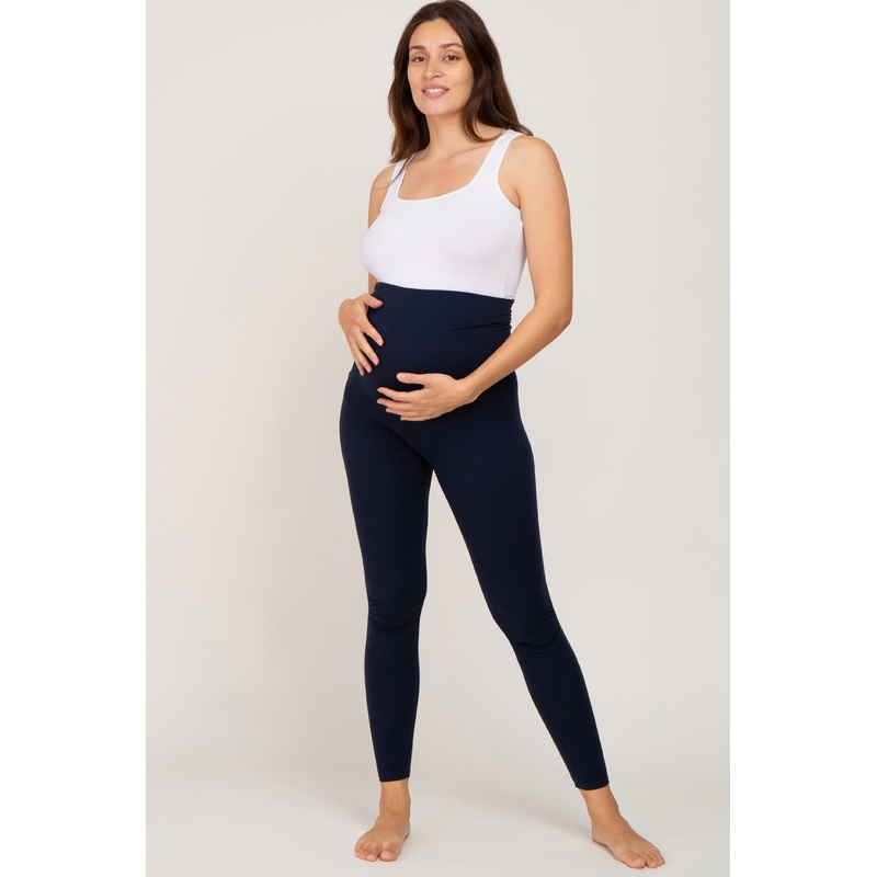 Navy Blue Basic Maternity Leggings