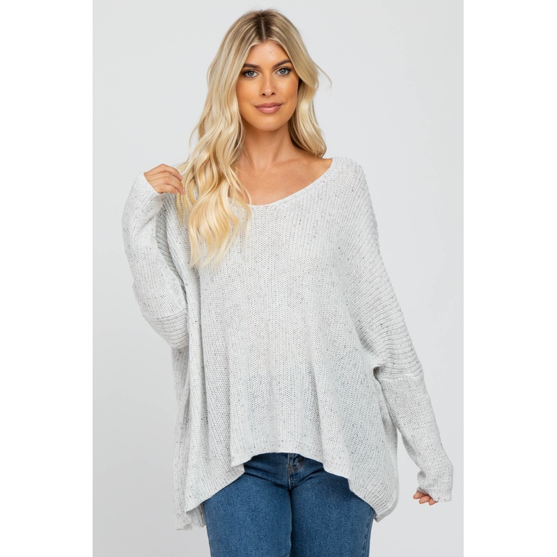 White Speckled Oversized Sweater