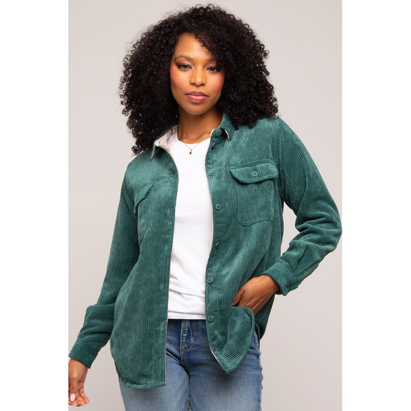 Forest Green Reversible Shirt Jacket