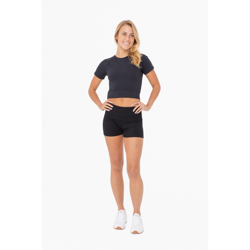 Black Ribbed Shorts