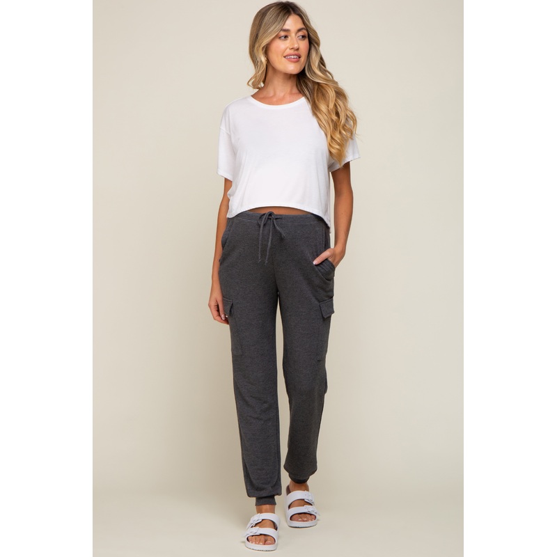 Charcoal Cargo Maternity Lounge Maternity Pants