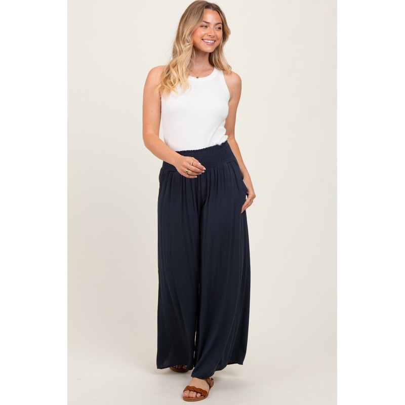 Charcoal Wide Smock Waist Pants