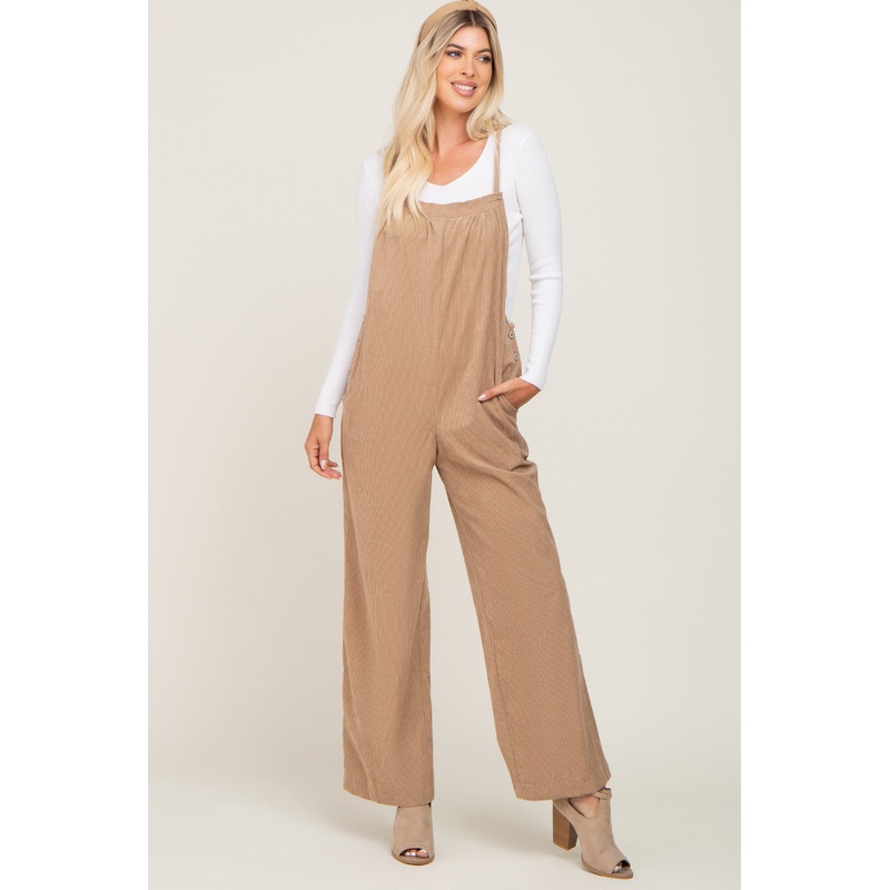 Taupe Corduroy Overalls