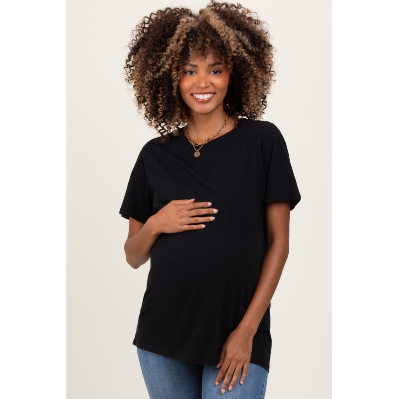 Black Basic Maternity Tee