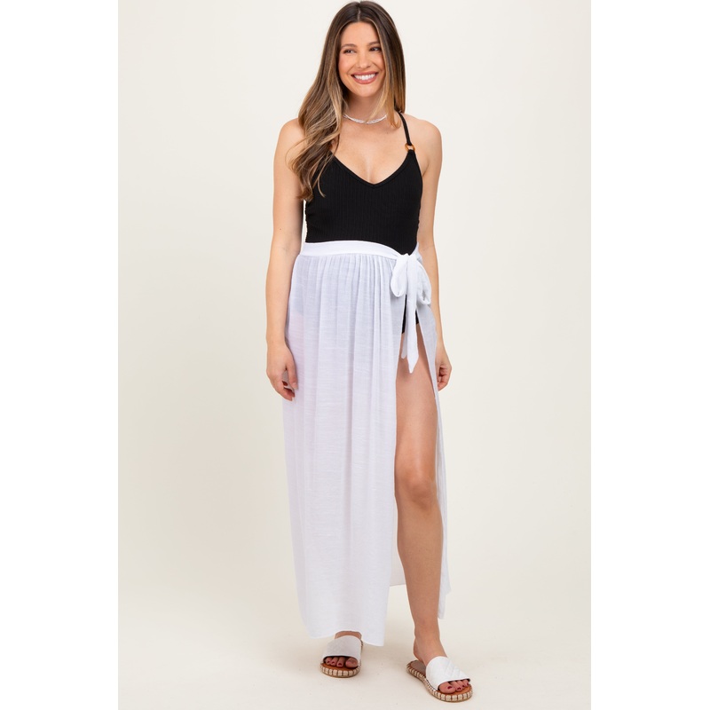 White Loose Beach Cover Up Maternity Skirt