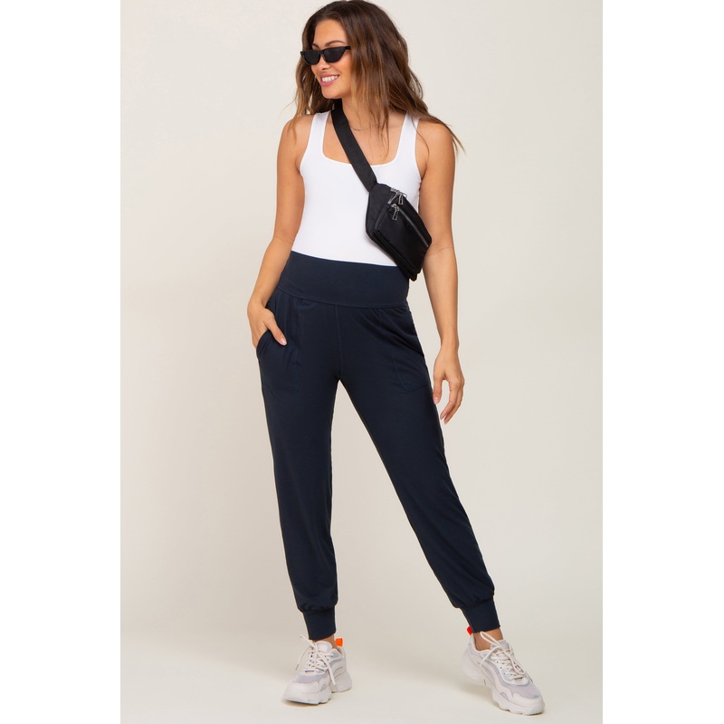 Navy Soft Maternity Jogger Pants