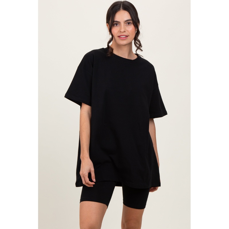 Black Biker Shorts Set