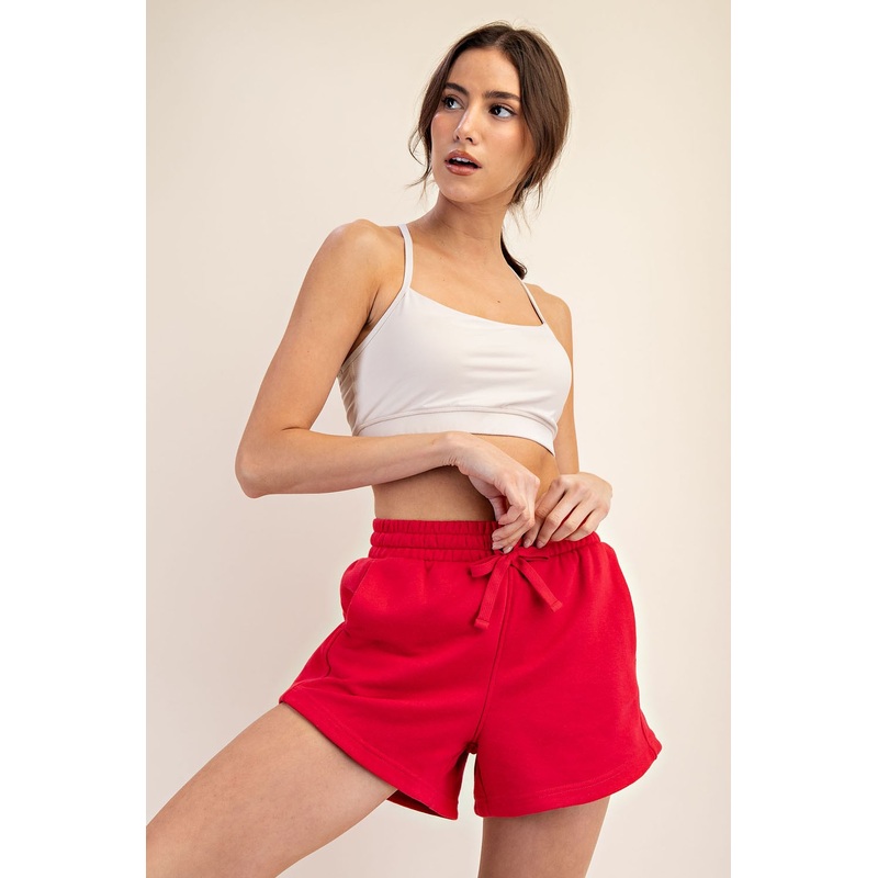 Red Terry Shorts
