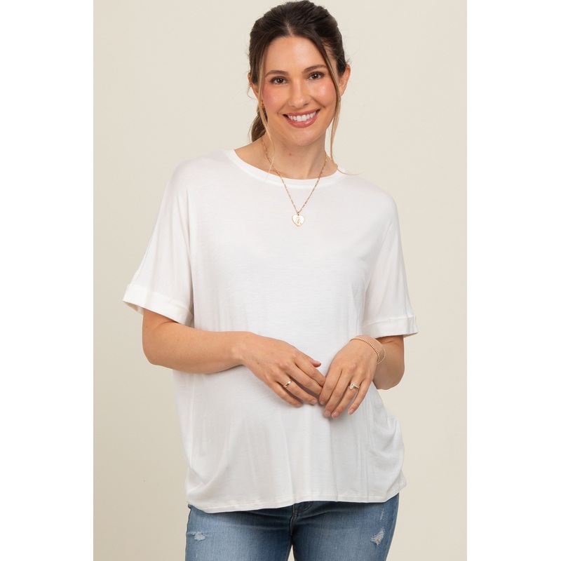 White Relaxed Fit Maternity T-Shirt