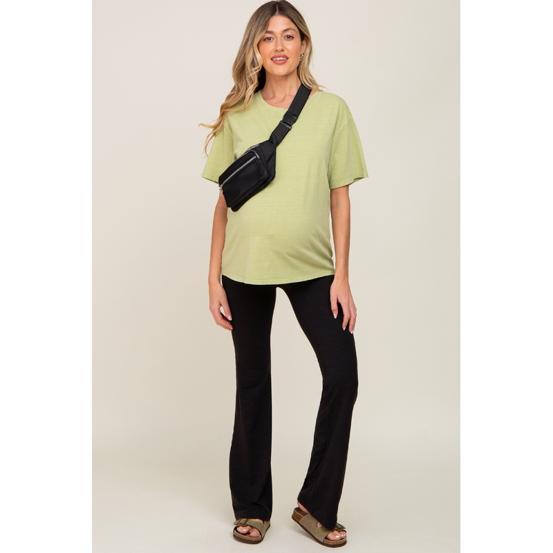Black Maternity Flared Leggings
