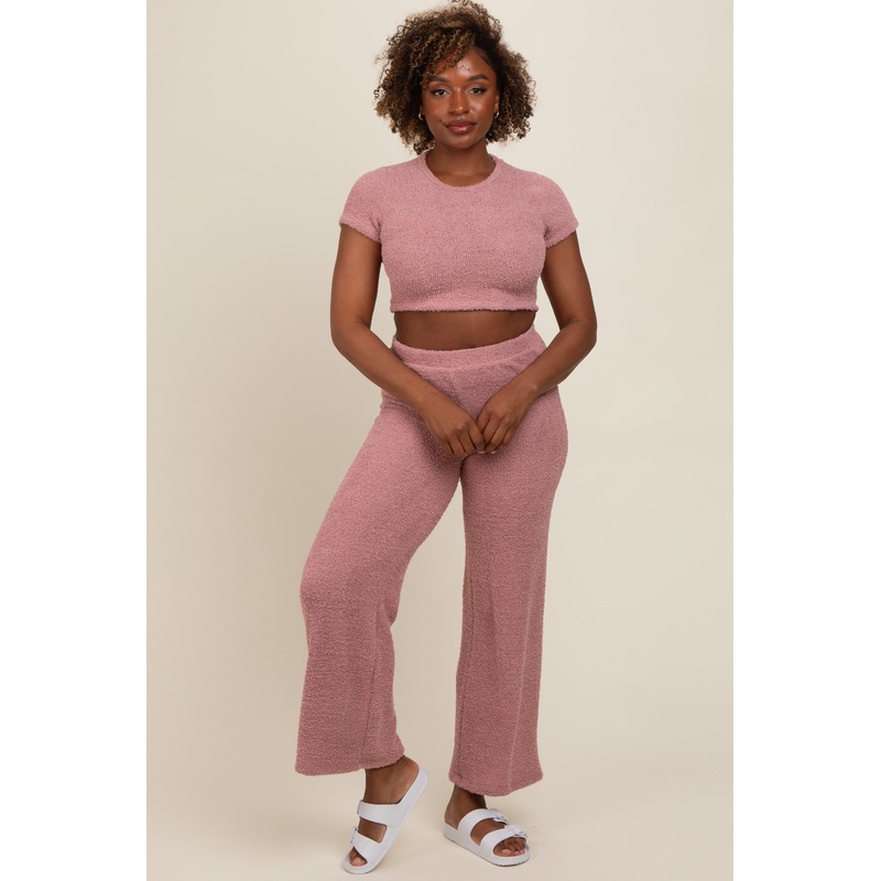 Mauve Short Sleeve Pant Lounge Set