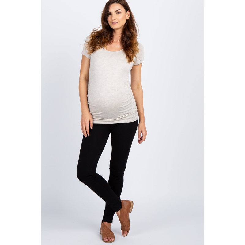 PinkBlush Black Solid Basic Maternity Jeggings