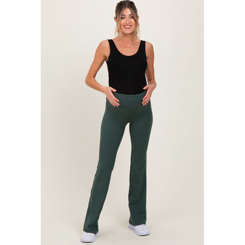 Light Teal Maternity Flared Leggings