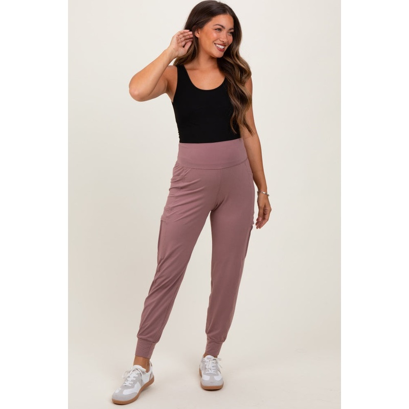 Mauve Cargo Pocket Maternity Jogger