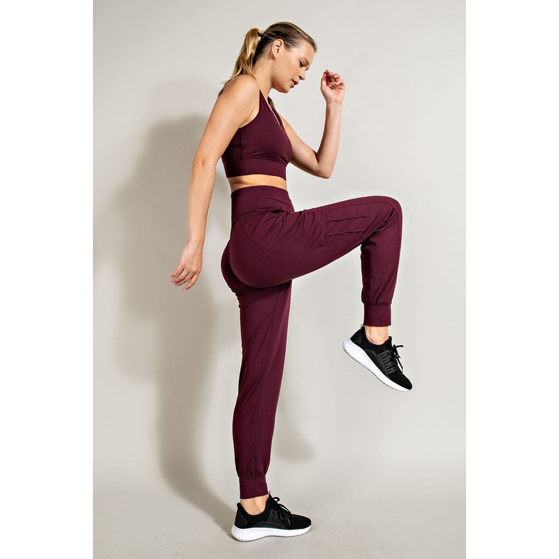 Burgundy Cargo Pocket Jogger Pants