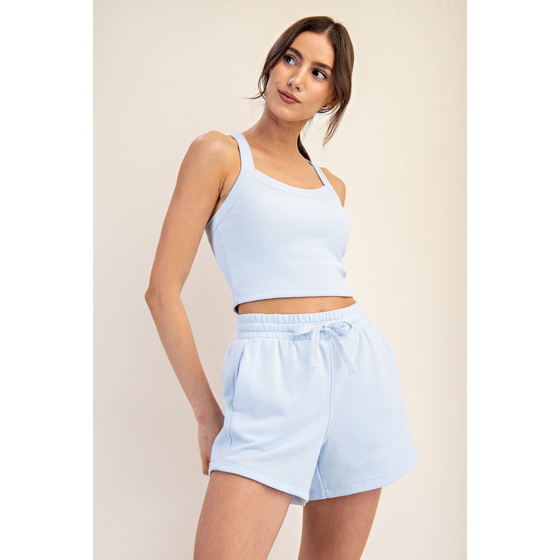 Light Blue Terry Shorts