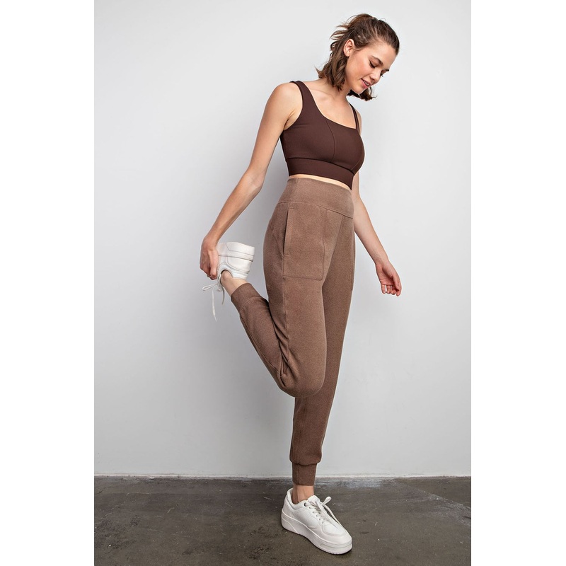 Brown Soft Knit Joggers