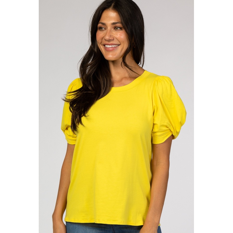 Yellow Puff Sleeve Top