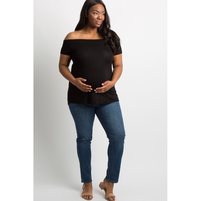 PinkBlush Navy Blue Basic Plus Maternity Denim Jeans
