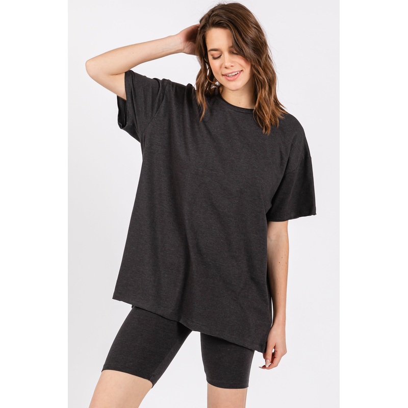 Charcoal Biker Shorts Set