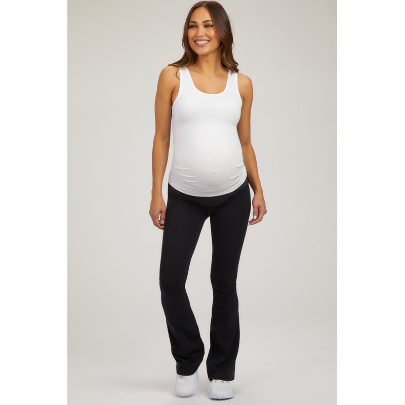 Black Flare Leg Maternity Active Pants