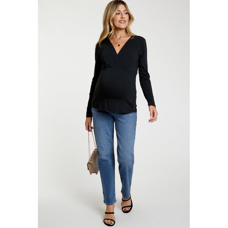 Blue Straight Maternity Jeans