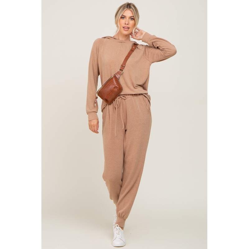 Camel Hoodie and Jogger Set