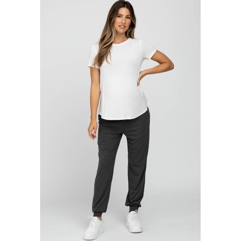 Charcoal Maternity Band Jogger Pants