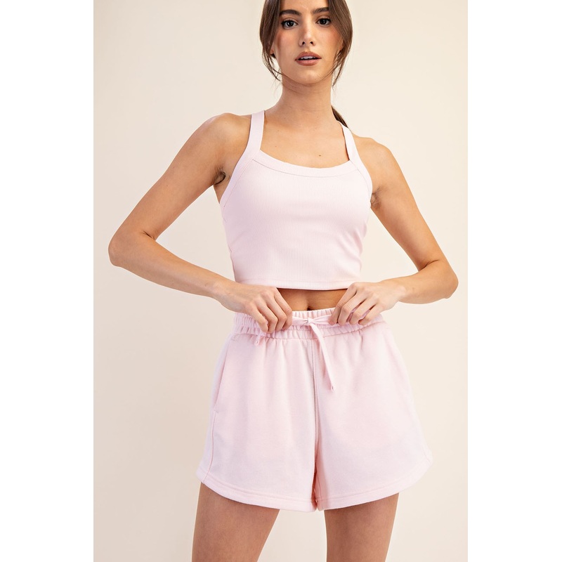 Light Pink Terry Shorts