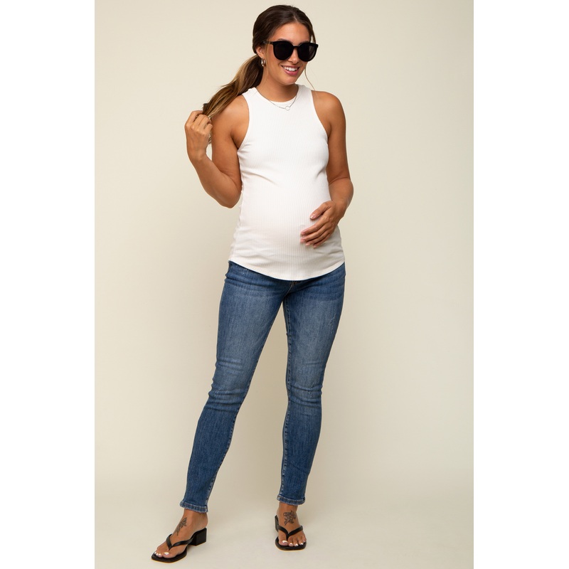 Blue Medium Wash Skinny Jeans