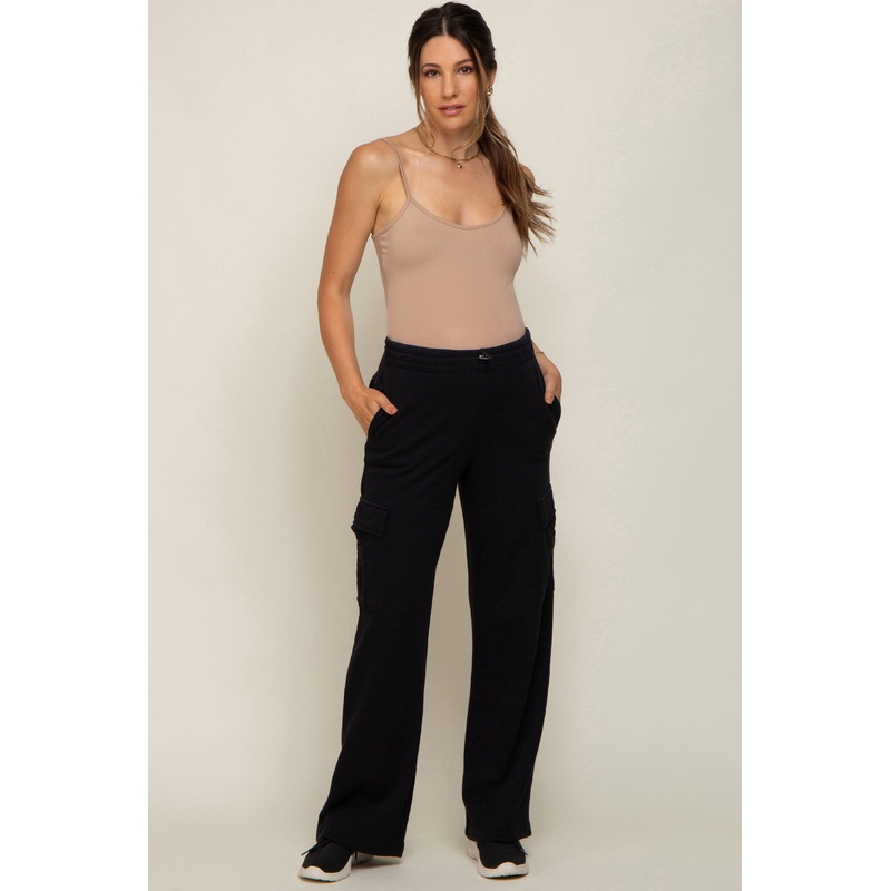 Black Pocketed Maternity Lounge Pants