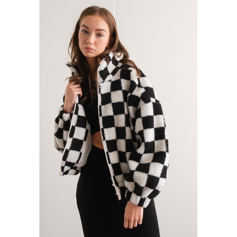 Black And White Check Jacket