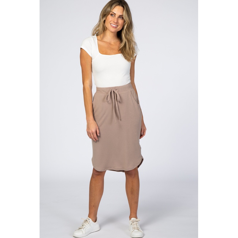 Light Mocha Maternity Skirt